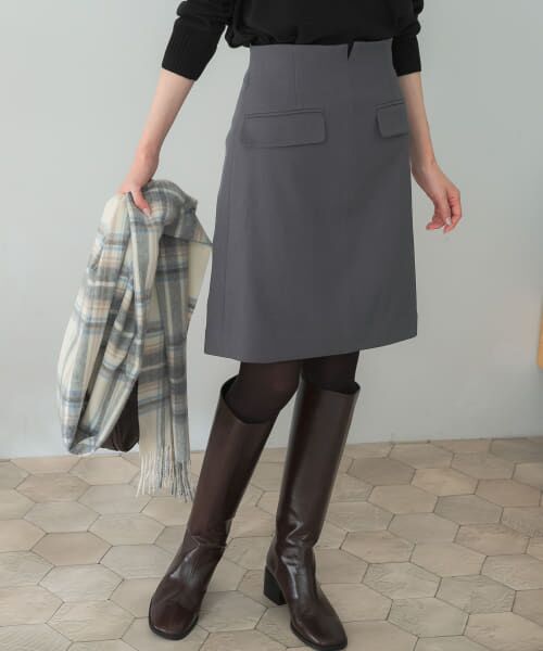 ＊＊URBAN RESEARCH ROSSO / アーバンリサーチ ロッソ スカート | ポケット台形ミニスカート（GRAY）