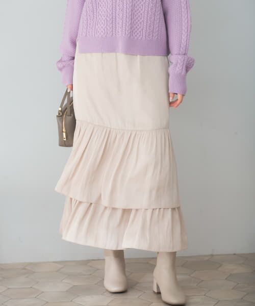 ＊＊URBAN RESEARCH ROSSO / アーバンリサーチ ロッソ スカート | デザインティアードスカート（BEIGE）