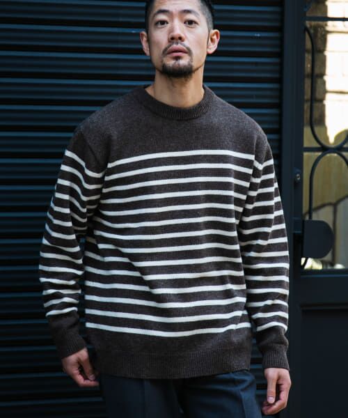 セール】 『XLサイズあり』ボーダークルーネックニット （ニット