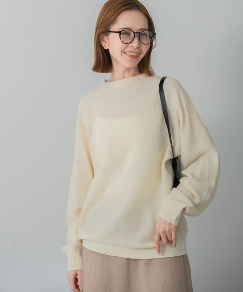 ＊＊URBAN RESEARCH ROSSO / アーバンリサーチ ロッソ ニット・セーター | ウォッシャブルビルドネックホールニット（ivory）