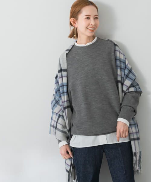 ＊＊URBAN RESEARCH ROSSO / アーバンリサーチ ロッソ ニット・セーター | ウォッシャブルビルドネックホールニット（gray）