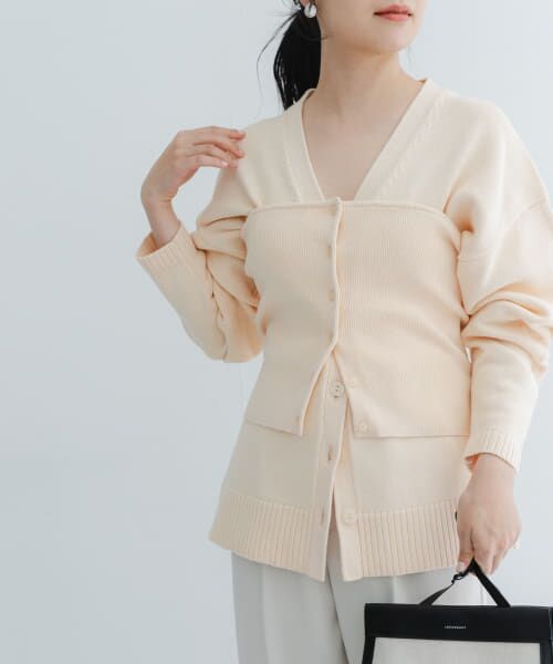 ＊＊URBAN RESEARCH ROSSO / アーバンリサーチ ロッソ カーディガン・ボレロ | ウエストシェイプカーディガン（ivory）