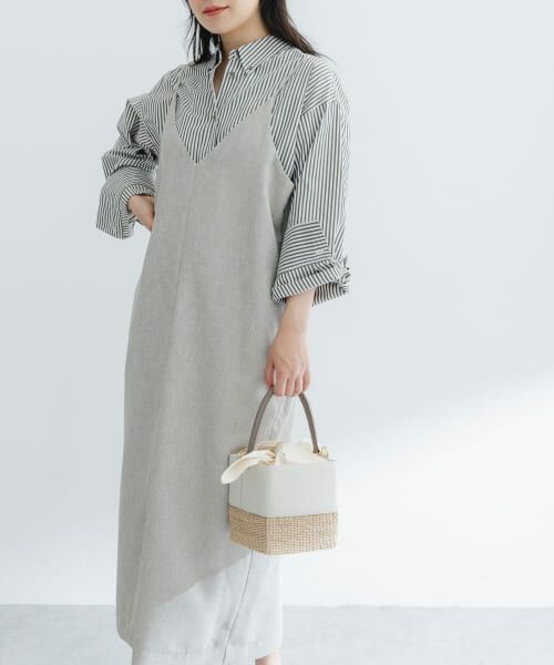 URBAN RESEARCH ROSSO バックシアージレ×キャミドレス カーキ 