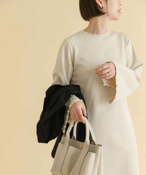 ＊＊URBAN RESEARCH ROSSO / アーバンリサーチ ロッソ ワンピース | F by ROSSO　パールスリーブニットワンピース（ECRU）