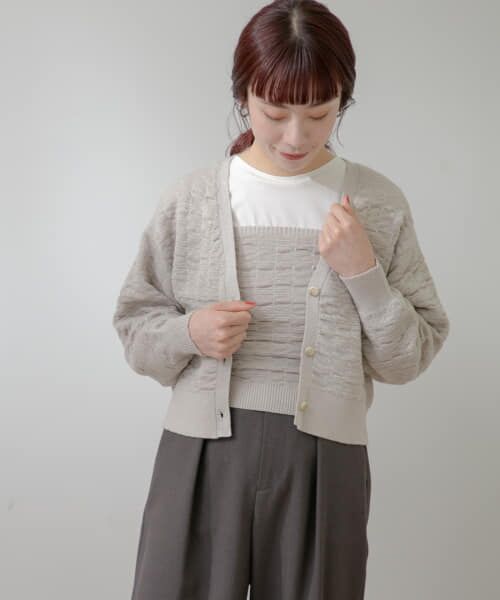 ＊＊URBAN RESEARCH ROSSO / アーバンリサーチ ロッソ カーディガン・ボレロ | F by ROSSO　ラメニットビスチェ+カーディガン（GREIGE）