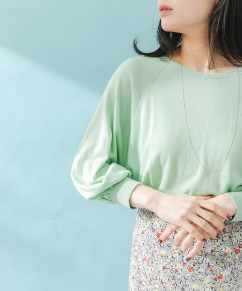 ＊＊URBAN RESEARCH ROSSO / アーバンリサーチ ロッソ ニット・セーター | ウォッシャブルシルク混ドルマンニット（L.MINT）