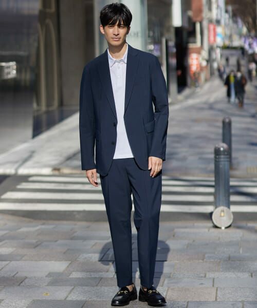 URBAN RESEARCH ROSSO シアサッカー 紺 春夏 スーツ URBAN RESEARCH ROSSO シアサッカー 紺 春夏 スーツ