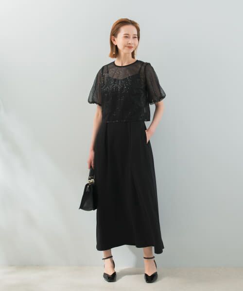 ＊＊URBAN RESEARCH ROSSO / アーバンリサーチ ロッソ ドレス | 『別注』kaene×ROSSO　スパンコールブラウスセットドレス（BK）