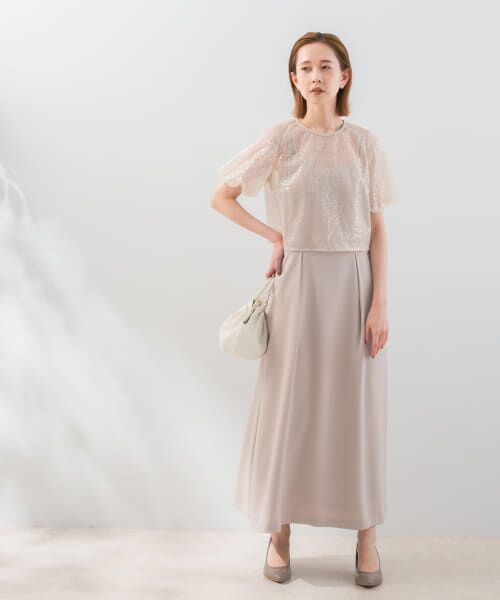 ＊＊URBAN RESEARCH ROSSO / アーバンリサーチ ロッソ ドレス | 『別注』kaene×ROSSO　スパンコールブラウスセットドレス（beige）