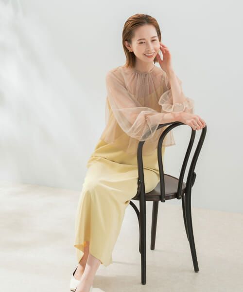 ＊＊URBAN RESEARCH ROSSO / アーバンリサーチ ロッソ ドレス | 『別注』kaene×ROSSO　ラインストーンチュールセットドレス（yellow）