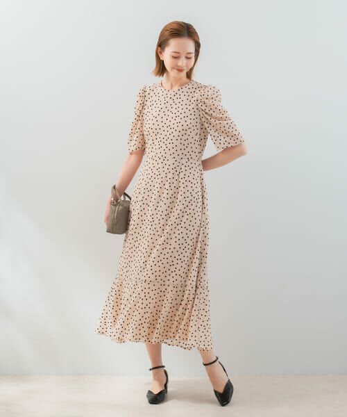 Chaco　ROSSO　ワンピース　ドットフロッキードレス　別注　結婚式 URBAN RESEARCH ROSSO WOMEN（アーバンリサーチ ロッソ）の