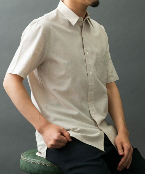 ＊＊URBAN RESEARCH ROSSO / アーバンリサーチ ロッソ シャツ・ブラウス | 『XLサイズあり』リネンレギュラーカラー半袖シャツ（NATURAL）