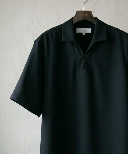 ＊＊URBAN RESEARCH ROSSO / アーバンリサーチ ロッソ シャツ・ブラウス | 『WEB限定』『セットアップ対応』パナマ風スキッパーシャツ（BLACK）