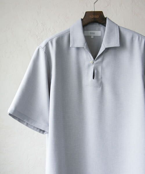 ＊＊URBAN RESEARCH ROSSO / アーバンリサーチ ロッソ シャツ・ブラウス | 『WEB限定』『セットアップ対応』パナマ風スキッパーシャツ（ICE GRAY）