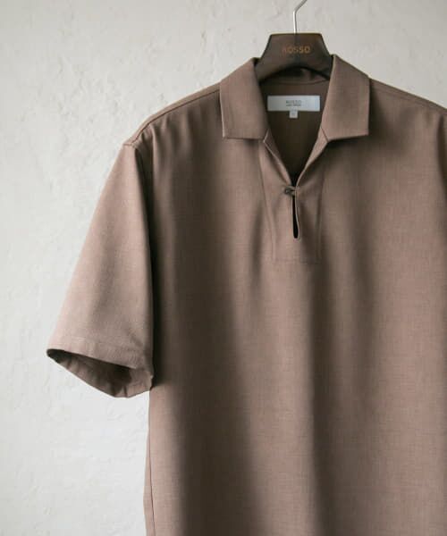 ＊＊URBAN RESEARCH ROSSO / アーバンリサーチ ロッソ シャツ・ブラウス | 『WEB限定』『セットアップ対応』パナマ風スキッパーシャツ（L/BROWN）