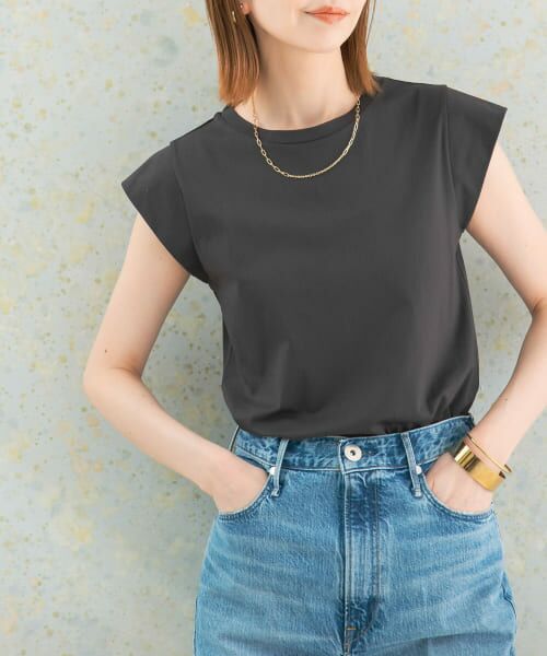 ＊＊URBAN RESEARCH ROSSO / アーバンリサーチ ロッソ Tシャツ | クールタッチスーピマコットンフレンチTシャツ（CHARCOAL）