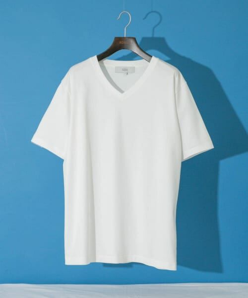 ＊＊URBAN RESEARCH ROSSO / アーバンリサーチ ロッソ Tシャツ | 『XLサイズあり』『UR TECH』防汚加工 スタンダードVネックTシャツ（WHITE）