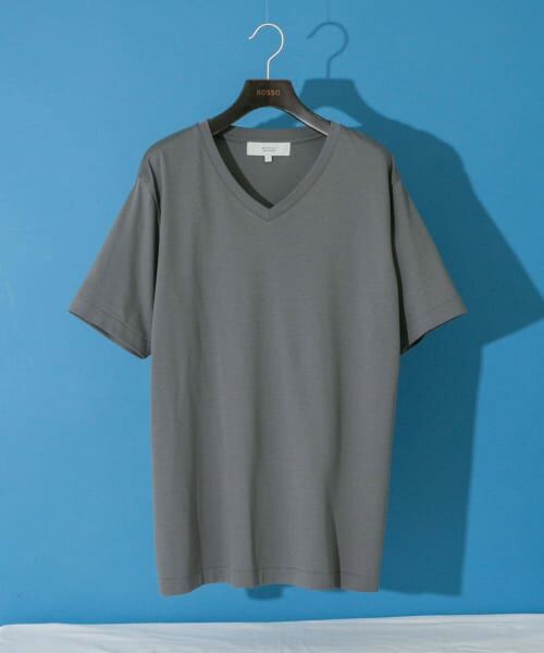 ＊＊URBAN RESEARCH ROSSO / アーバンリサーチ ロッソ Tシャツ | 『XLサイズあり』『UR TECH』防汚加工 スタンダードVネックTシャツ（GRAY）