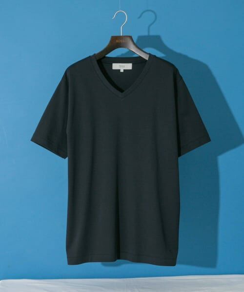 ＊＊URBAN RESEARCH ROSSO / アーバンリサーチ ロッソ Tシャツ | 『XLサイズあり』『UR TECH』防汚加工 スタンダードVネックTシャツ（NAVY）
