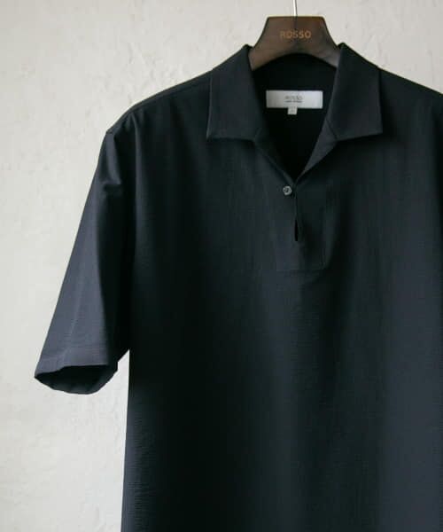 ＊＊URBAN RESEARCH ROSSO / アーバンリサーチ ロッソ シャツ・ブラウス | 『セットアップ対応』ウォッシャブルシアサッカープルオーバー（BLACK）