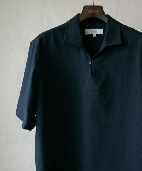 ＊＊URBAN RESEARCH ROSSO / アーバンリサーチ ロッソ シャツ・ブラウス | 『セットアップ対応』ウォッシャブルシアサッカープルオーバー（NAVY）