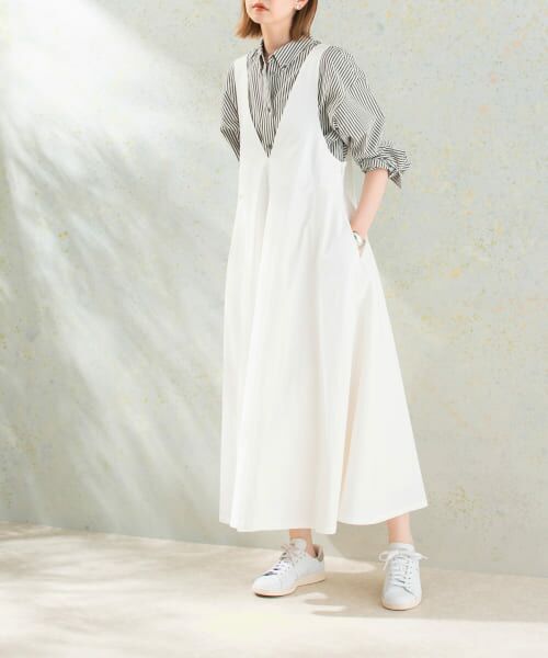 ＊＊URBAN RESEARCH ROSSO / アーバンリサーチ ロッソ ワンピース | Vネックジャンパードレス（white）