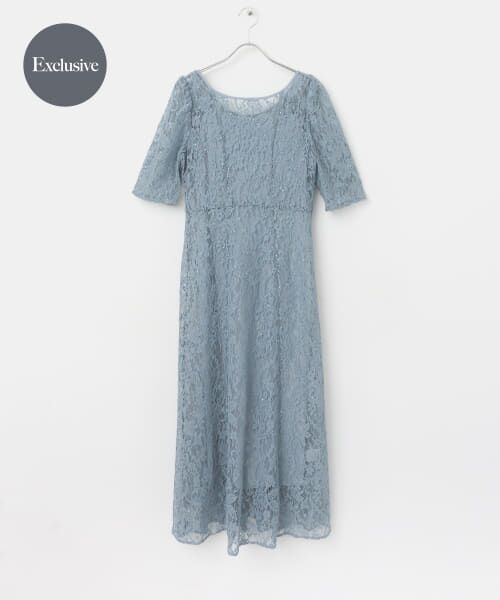 ＊＊URBAN RESEARCH ROSSO / アーバンリサーチ ロッソ ドレス | 『別注』kaene×ROSSO　スパンコールレースドレス（sax）