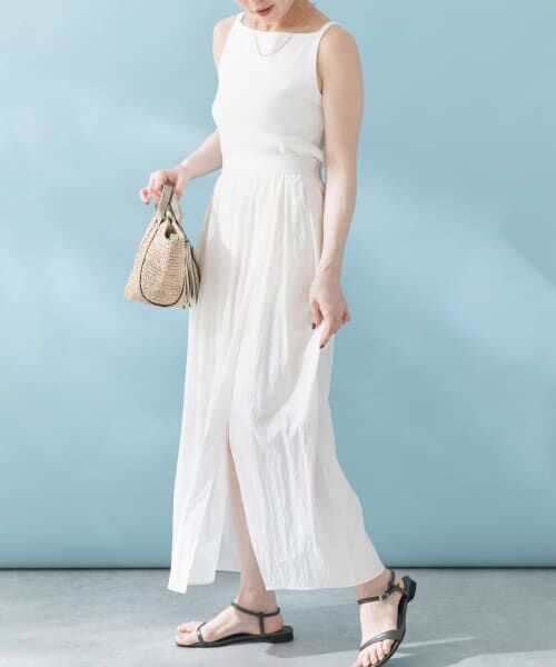 ＊＊URBAN RESEARCH ROSSO / アーバンリサーチ ロッソ スカート | 撥水UVギャザーストレートスカート（white）