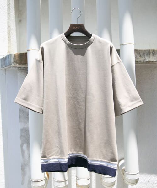＊＊URBAN RESEARCH ROSSO / アーバンリサーチ ロッソ Tシャツ | 『XLサイズあり』『WEB限定』ニットドッキングポンチTシャツ（BEIGE）