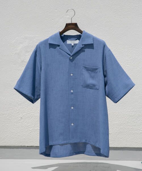 ＊＊URBAN RESEARCH ROSSO / アーバンリサーチ ロッソ シャツ・ブラウス | 『WEB限定』シアーオープンカラーシャツ（BLUE）
