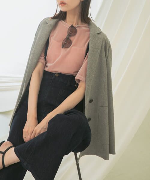 ＊＊URBAN RESEARCH ROSSO / アーバンリサーチ ロッソ Tシャツ | シアーベロアTシャツ（CORAL）