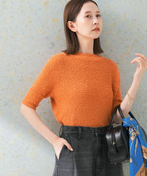 ＊＊URBAN RESEARCH ROSSO / アーバンリサーチ ロッソ ニット・セーター | コットンシャギーハイネックプルオーバー（ORANGE）