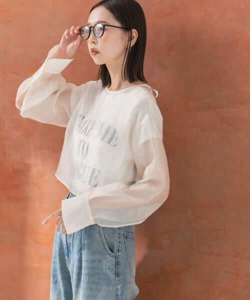 ＊＊URBAN RESEARCH ROSSO / アーバンリサーチ ロッソ シャツ・ブラウス | シアーショートブラウス（ivory）