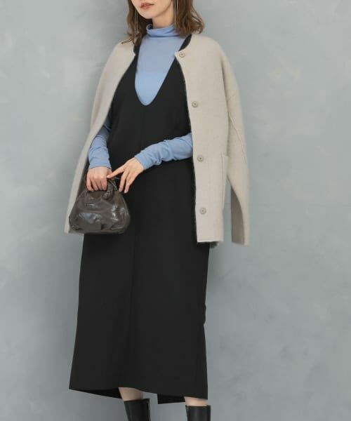 ＊＊URBAN RESEARCH ROSSO / アーバンリサーチ ロッソ ワンピース | Uネックフォルムジャンパーワンピース（BLACK）