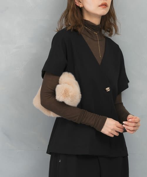 ＊＊URBAN RESEARCH ROSSO / アーバンリサーチ ロッソ ベスト | Vネックベスト（BLACK）