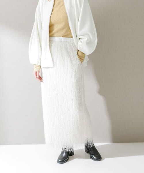 ＊＊URBAN RESEARCH ROSSO / アーバンリサーチ ロッソ スカート | ELENDEEK　FRINGE STRAIGHT SKIRT（OWHT）