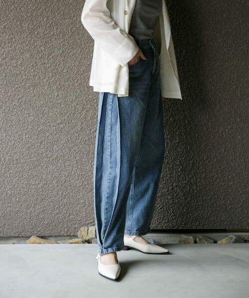 【YENN】SIDE PLEATED DENIM PT YENN SIDE PLEATED DENIM PT