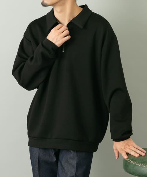 ＊＊URBAN RESEARCH ROSSO / アーバンリサーチ ロッソ Tシャツ | 『セットアップ対応』ポンチジッププルオーバー（BLACK）