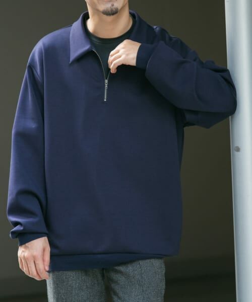 ＊＊URBAN RESEARCH ROSSO / アーバンリサーチ ロッソ Tシャツ | 『セットアップ対応』ポンチジッププルオーバー（NAVY）