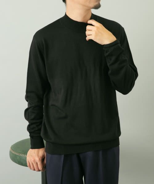 ＊＊URBAN RESEARCH ROSSO / アーバンリサーチ ロッソ ニット・セーター | 『一部WEB限定カラー』『XLサイズあり』『UR TECH』ハイゲージハイネックニット（BLACK）