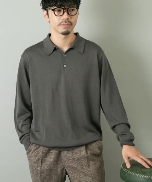 ＊＊URBAN RESEARCH ROSSO / アーバンリサーチ ロッソ ポロシャツ | 『一部WEB限定カラー』『XLサイズあり』『UR TECH』ハイゲージニットポロシャツ（GRAY）