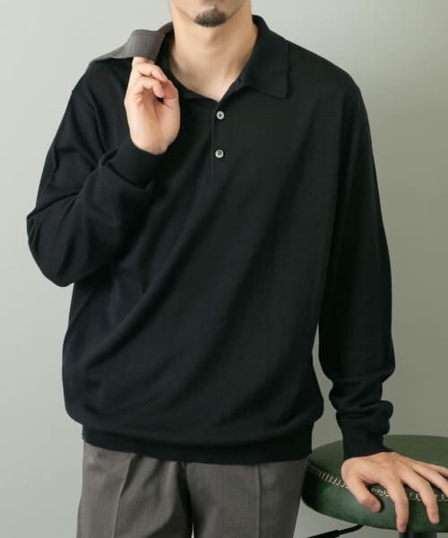 ＊＊URBAN RESEARCH ROSSO / アーバンリサーチ ロッソ ポロシャツ | 『一部WEB限定カラー』『XLサイズあり』『UR TECH』ハイゲージニットポロシャツ（NAVY）