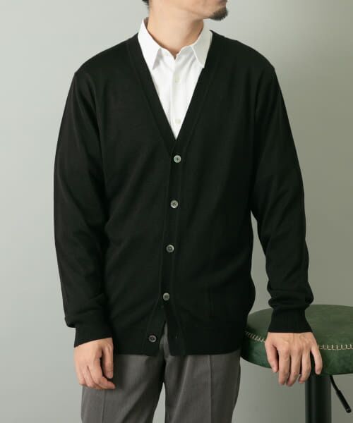 ＊＊URBAN RESEARCH ROSSO / アーバンリサーチ ロッソ カーディガン・ボレロ | 『一部WEB限定カラー』『XLサイズあり』『UR TECH』ハイゲージカーディガン（BLACK）