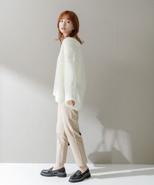 美品　アーバンリサーチロッソ　ROSSO　モヘアニュアンスニット　トップス　秋冬 セール】シルク混リブデザインニット（ニット/セーター）｜URBAN