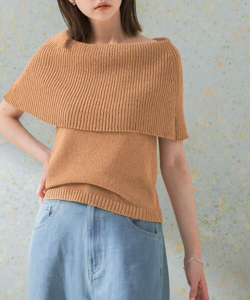 ＊＊URBAN RESEARCH ROSSO / アーバンリサーチ ロッソ ニット・セーター | ドライタッチオフショルダーニット（CAMEL）