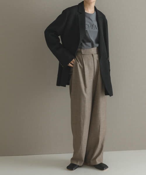 ＊＊URBAN RESEARCH ROSSO / アーバンリサーチ ロッソ その他パンツ | ハイウエストツイードワイドパンツ（BEIGE）