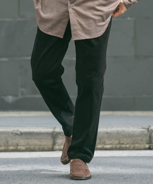 ＊＊URBAN RESEARCH ROSSO / アーバンリサーチ ロッソ その他パンツ | 『セットアップ対応』『XLサイズあり』ストレッチコーデュロイスラックス（BLACK）