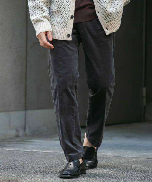 ＊＊URBAN RESEARCH ROSSO / アーバンリサーチ ロッソ その他パンツ | 『セットアップ対応』『XLサイズあり』ストレッチコーデュロイスラックス（GRAY）