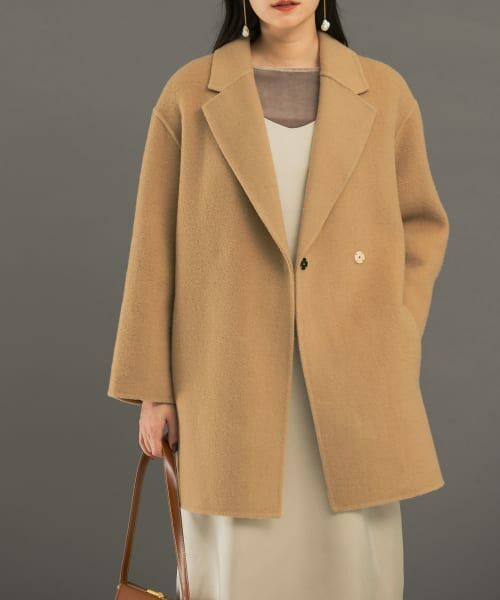 美品✨アーバンリサーチ ウールカシミヤノーカラーリバーコート バイカラー ロング ROSSOが誇る名品 “ウールカシミヤリバーコート”デザイナーが語る
