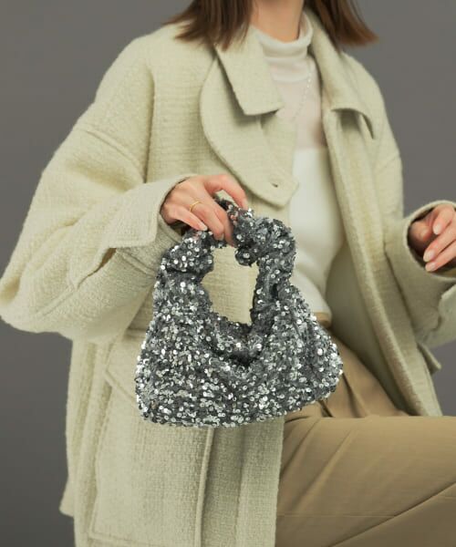 ＊＊URBAN RESEARCH ROSSO / アーバンリサーチ ロッソ ハンドバッグ | 2WAYグリッターバッグ（SILVER）